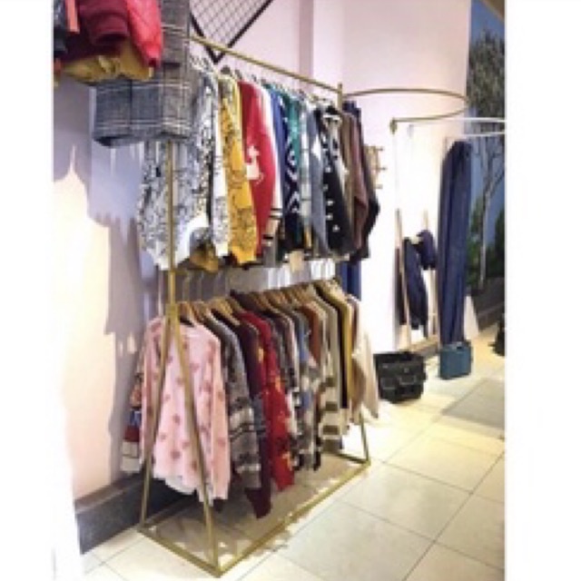 KỆ TREO YU VÀNG HAI TẦNG - GIÁ TREO SƠN TĨNH ĐIỆN LOẠI 1 - SÀO TREO CHO SHOP