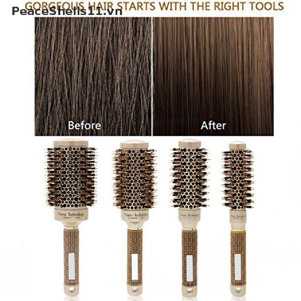 [Hàng mới về] Lược chải tóc chuyên nghiệp bằng gốm nhiệt hình trụ tròn chống trượt tiện lợi