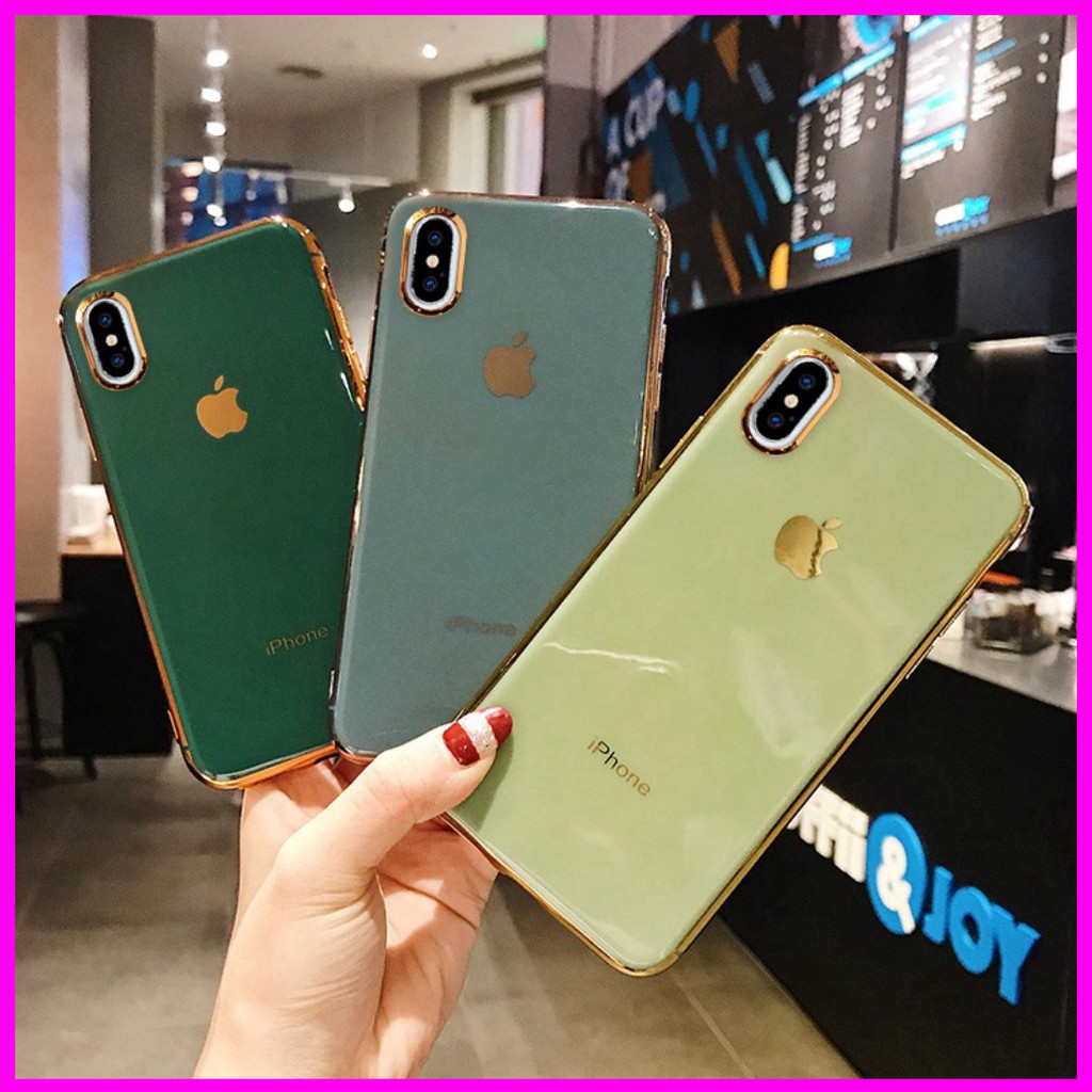 Ốp iphone - Ốp lưng Logo táo viền vàng 5/5s/6/6s/6plus/6s plus/7/8/7plus/8plus/x/xs/xs max/11/11pro max -NGOC LINHMOBILE