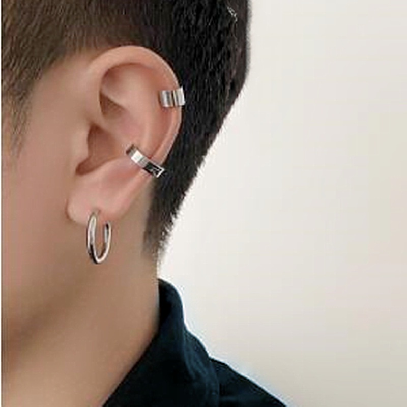 Bông Tai Thép Titan Không Xỏ Lỗ Kiểu Đơn Giản Và Vui Nhộn Thời Trang Cho Nữ