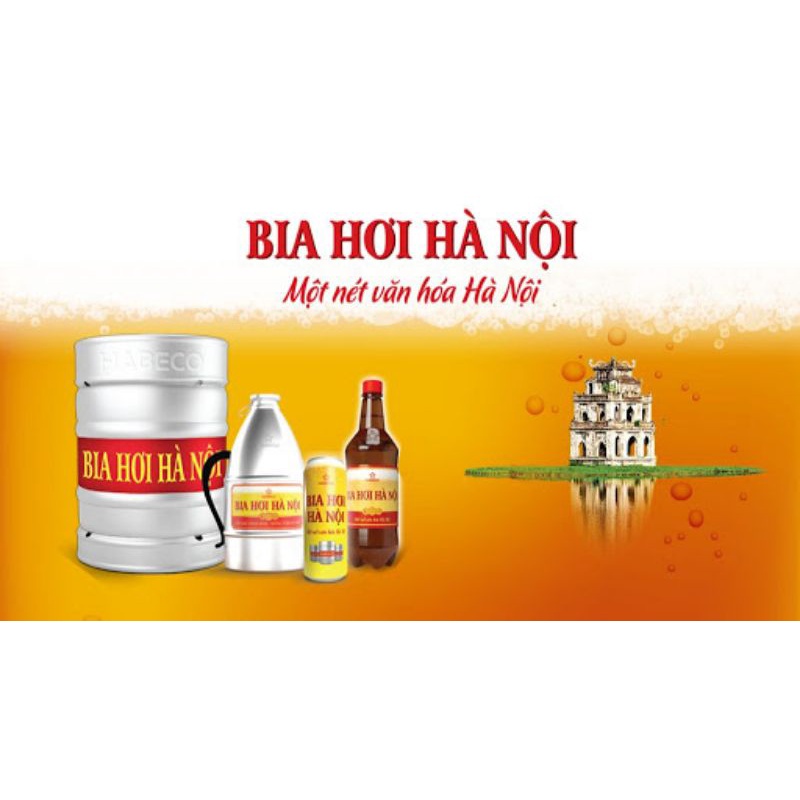 (FS ở shop Nuskin247mienbac) Bia hơi/ tươi Hà Nội 500ml 1L