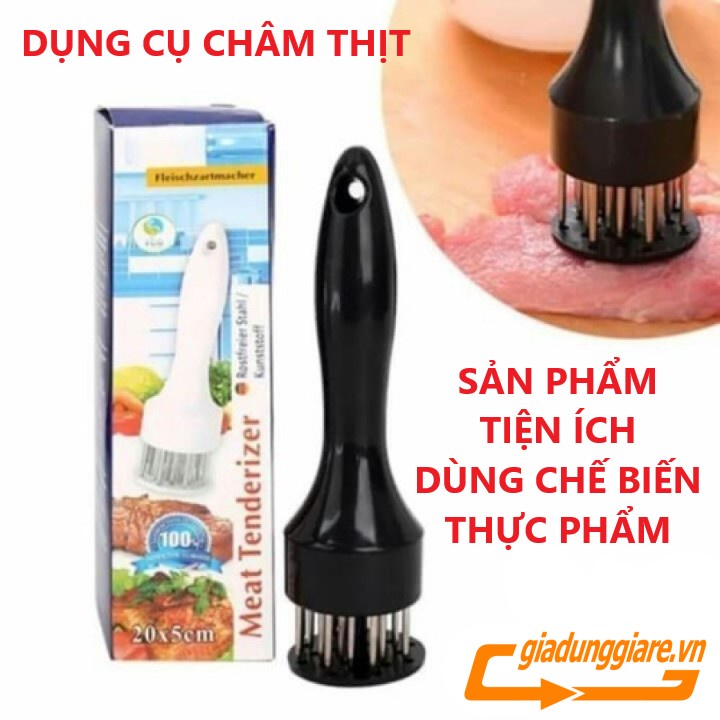 Dụng cụ châm bì thịt, châm thịt làm mềm thịt Bít tết (Giao mầu ngẫu nhiên Đen hoặc Trắng)