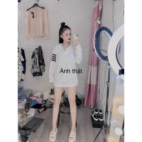 đơn 99K] Áo hoodie mũ viền tay Thom’s