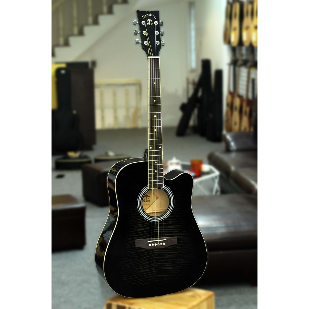 Đàn Guitar Acoustic Morrison MGW 405CBK+ Tặng bao mỏng +capo + pic + ty chỉnh cần