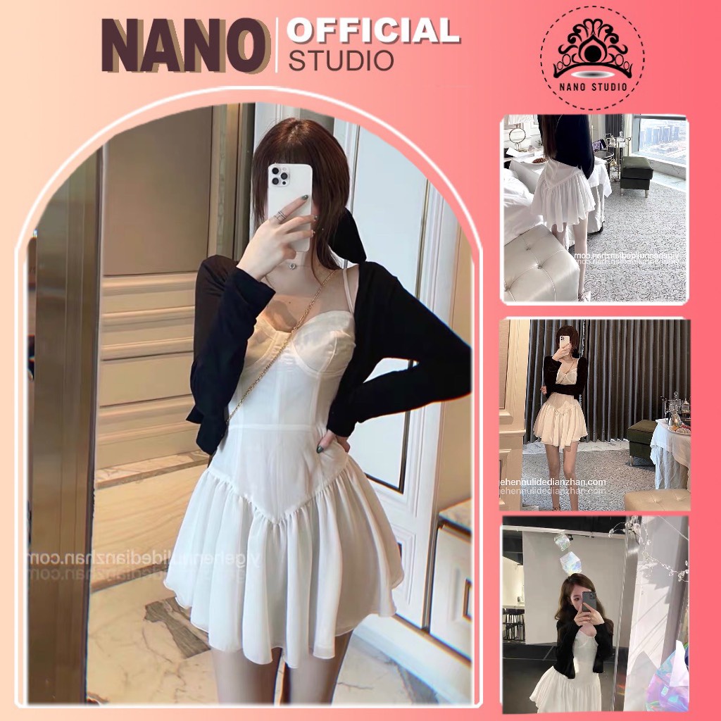 váy trắng xòe🌼NaNo Studio🌼đầm ôm hai dây tôn dáng hack mông nữ tính mẫu mới 2021 | BigBuy360 - bigbuy360.vn