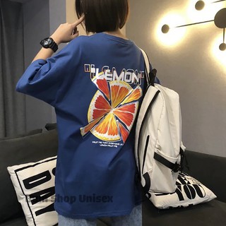 Có Hình Thật | Áo Thun Tay Lỡ Form Rộng Unisex  - TTL641 Lemon -  Cotton Mềm Mịn Mát - From Nam, Nữ < 75kg | Mặc Cặp Đẹp