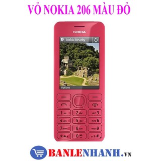 VỎ KHÔNG PHÍM NOKIA 206 MÀU ĐỎ [VỎ ZIN, XỊN]