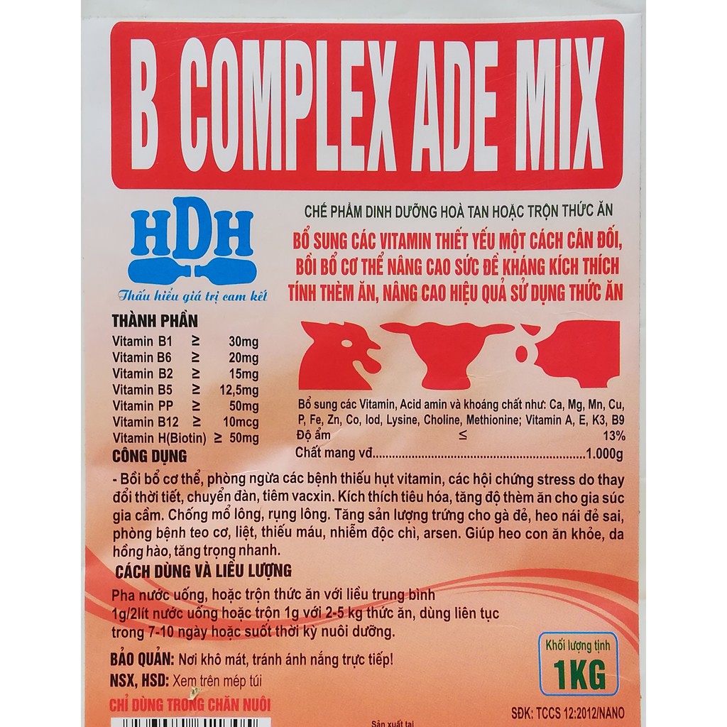 1 gói B COMPLEX ADE MIX 200g KÍCH THÍCH TÍNH THÈM ĂN, BỔ SUNG CÁC VITAMIN THIẾT YẾU