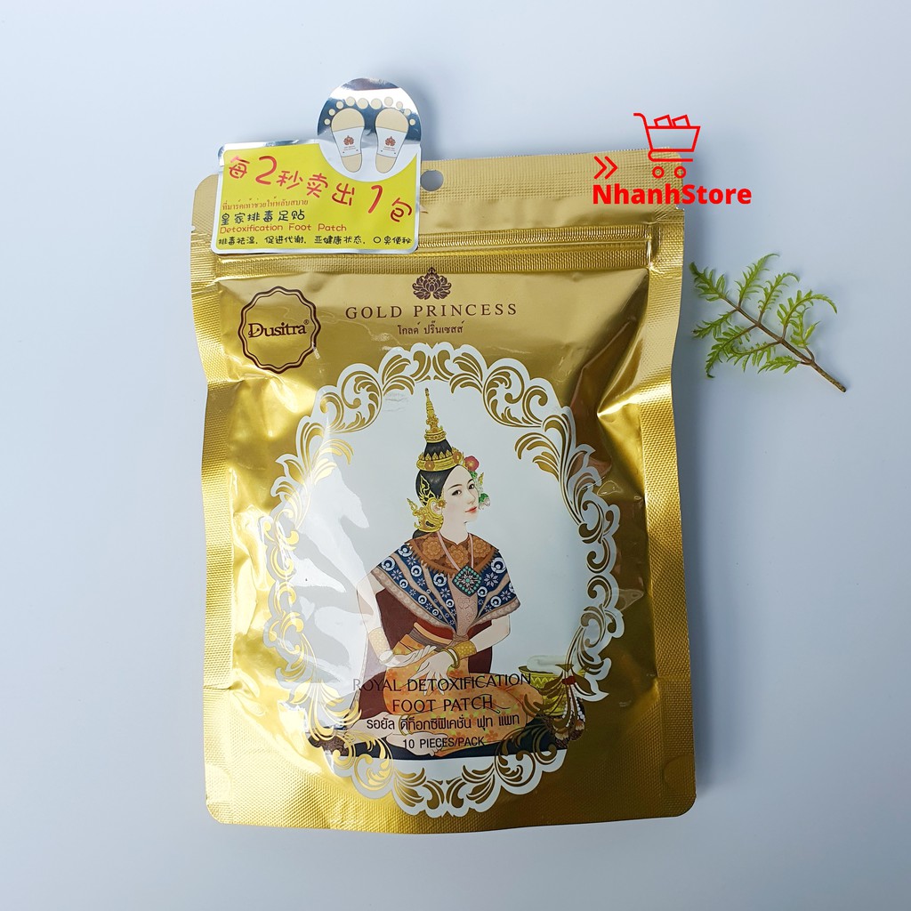 Miếng dán thải độc chân Gold Princess Thái Lan (Mỗi túi 10 miếng)