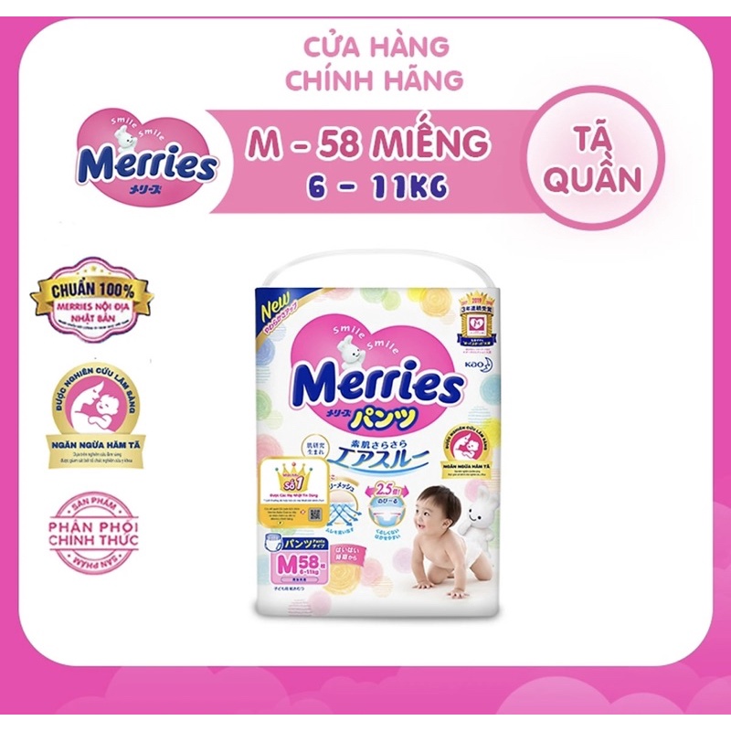 (Cộng Miếng -TC)Tã Dán/Quần Merries Nội Địa Nhật NB96/S88/M68/L58/M64/L50/XL44/XXL28/M58TC