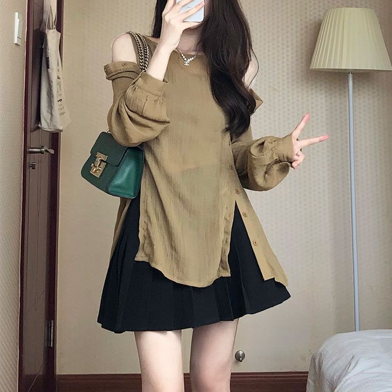 Áo Sơ Mi Nữ Mặc 2 Kiểu Phong Cách Hàn Quốc