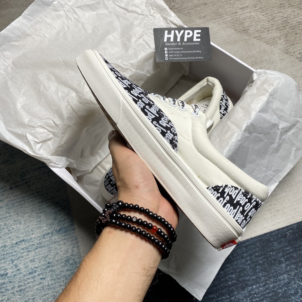 Giày sneaker nam nữ đi học: Vans Authentic Fear of God (Vans FOG trắng đen (Trắng/Đỏ) - HYPE Sneaker | Bản thường