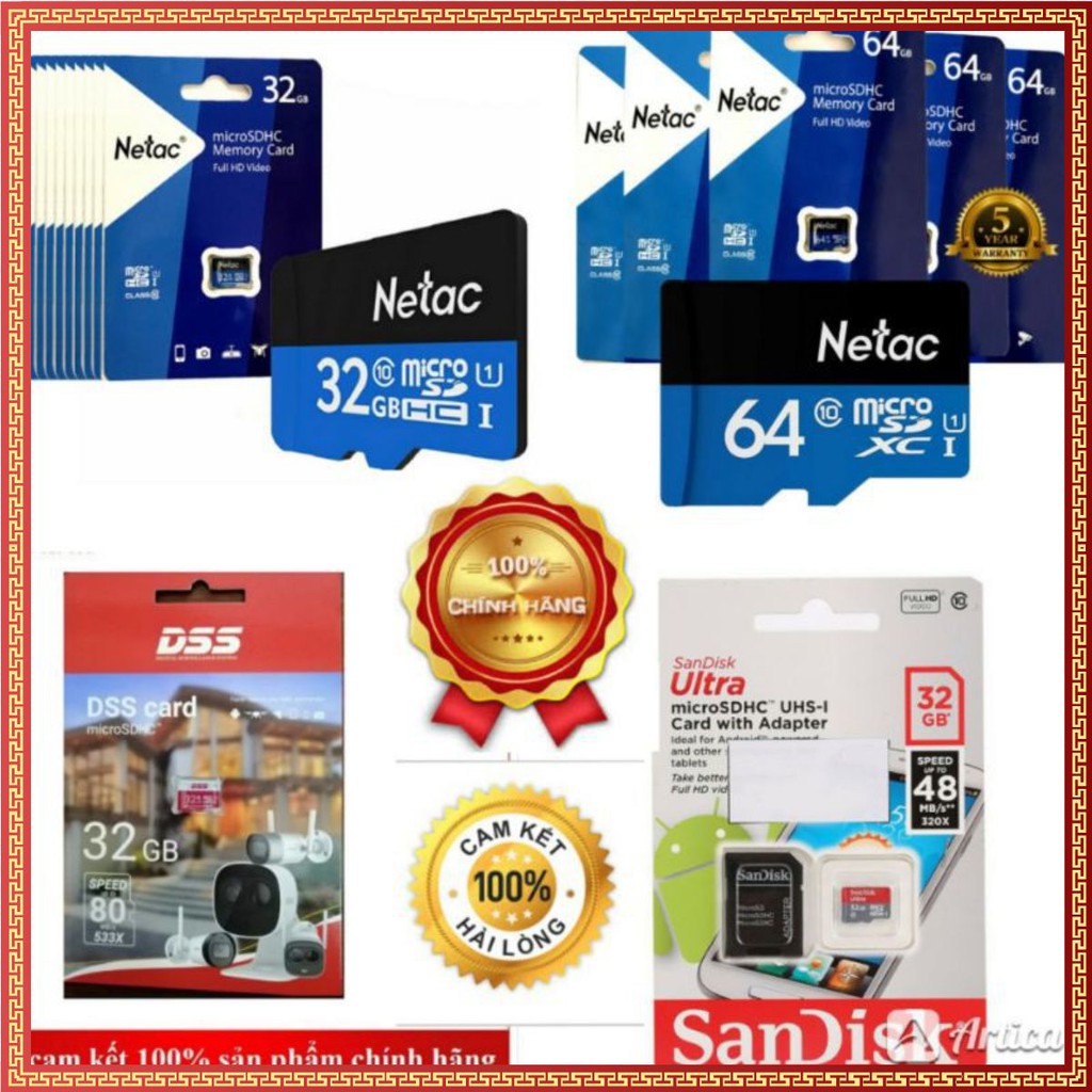 [Chính Hãng] Thẻ nhớ 32GB/ 64GB MicroSD cao cấp(Giao ngẫu nhiên)