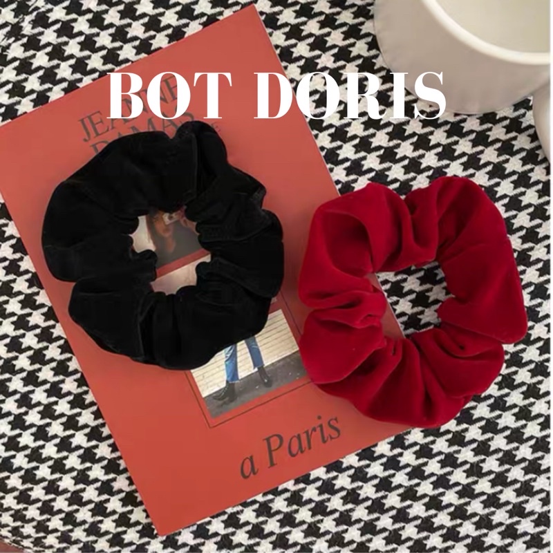 Cột tóc scrunchies nhung sang chảnh, phụ kiện tóc phong cách Hàn Quốc