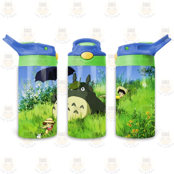 Bình Uống Nước Giữ Nhiệt Cho Bé Có Ống Hút Hình Totoro - Tỉ Mỉ Studio - Mã 2808KT05