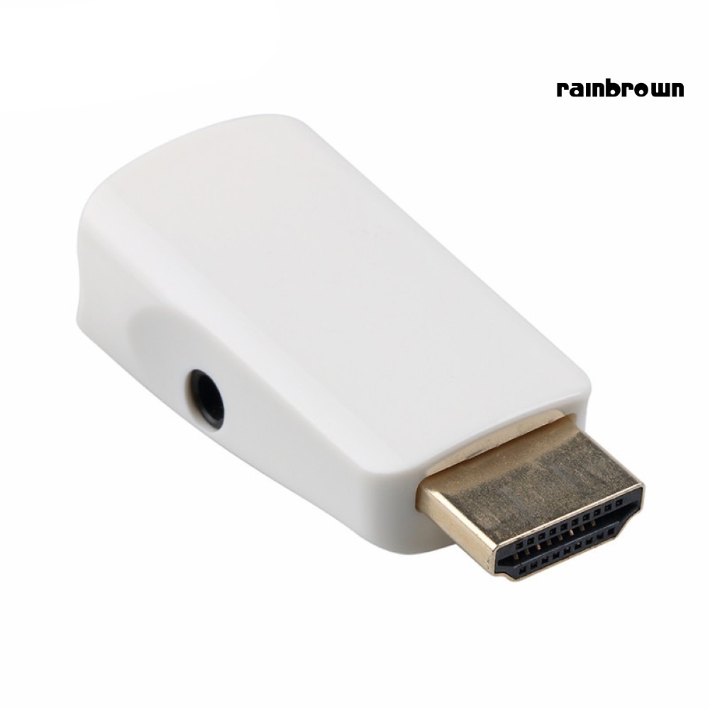Bộ chuyển đổi tương thích HDMI sang VGA + cáp âm thanh đầu cắm sang cổng HD 1080P cho laptop PC