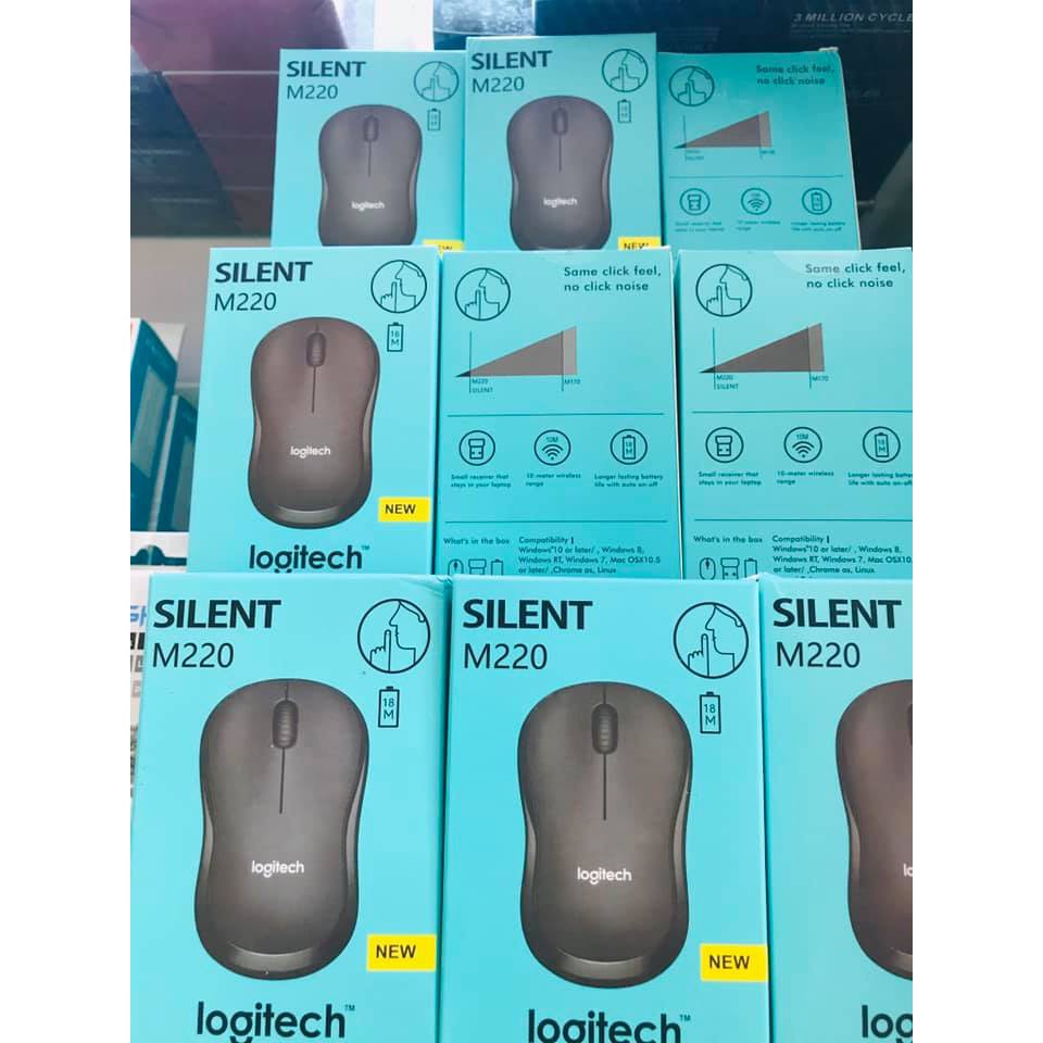 [Mã ELFLASH5 giảm 20K đơn 50K] Chuột không dây Logitech Silent M220 không tiếng ồn