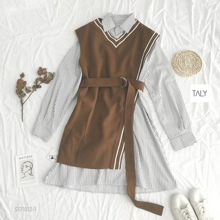 Set đầm sơ mi + ghile TALY S171013