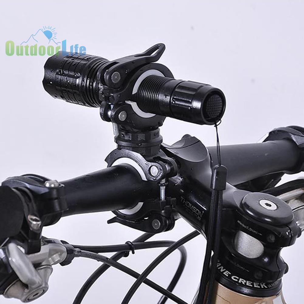Giá đỡ đèn pin có thể xoay 360 độ gắn ghi đông xe đạp