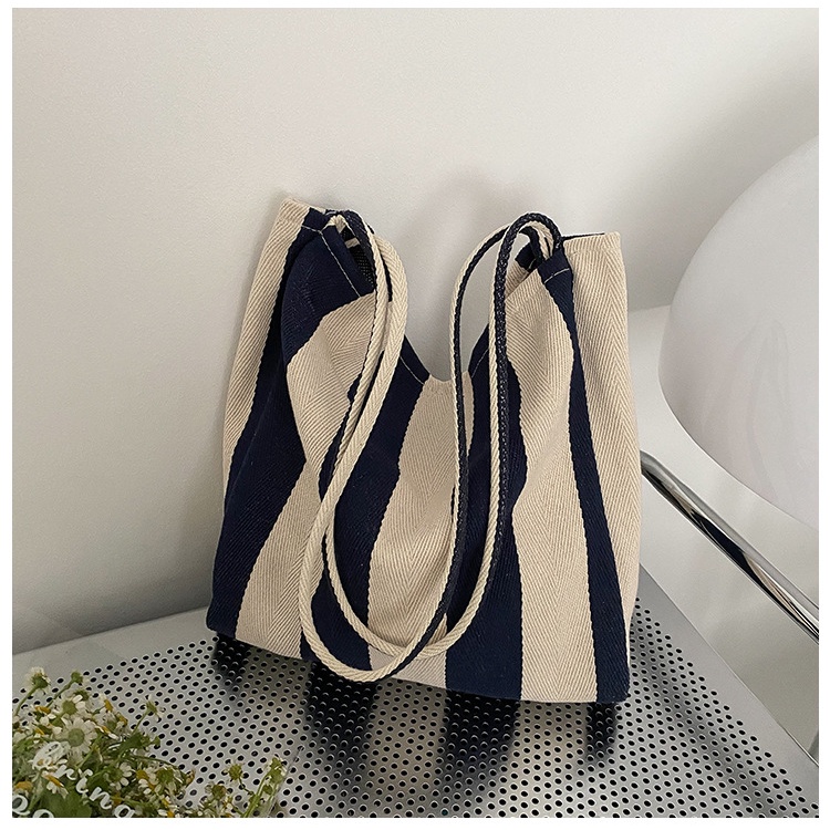 Túi vải Kẻ Sọc Thời Trang Phương Tây Mùa Hè 2020 Cho Nữ