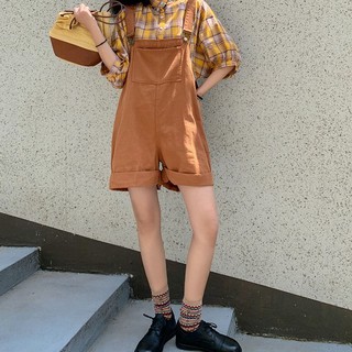 Quần Yếm Ngắn Dáng Rộng Thoáng Khí Phong Cách Hàn Quốc Dễ Thương Dành Cho Nữ