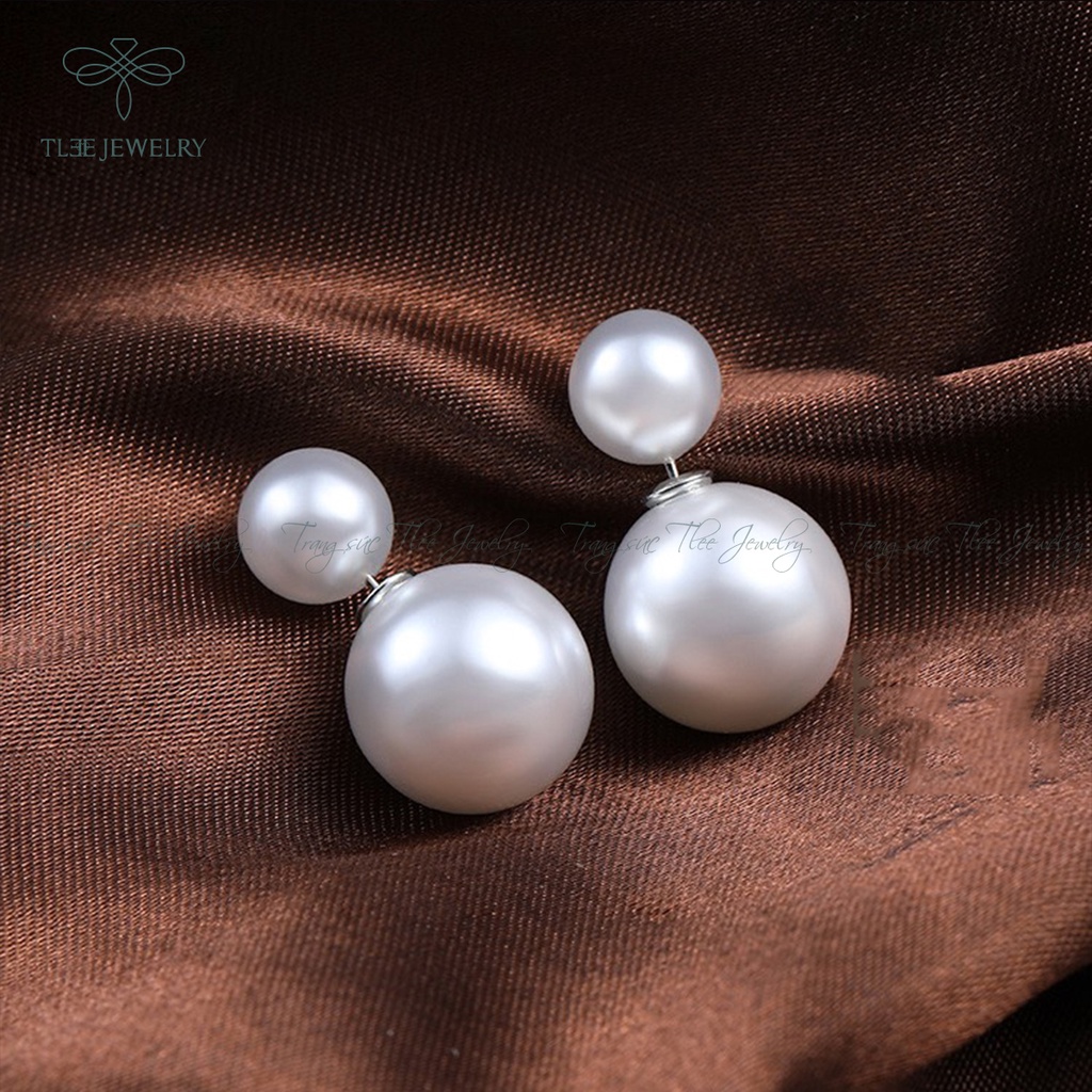 Khuyên tai bạc nữ TLEE hạt trai tròn sang trọng NCJ B0186