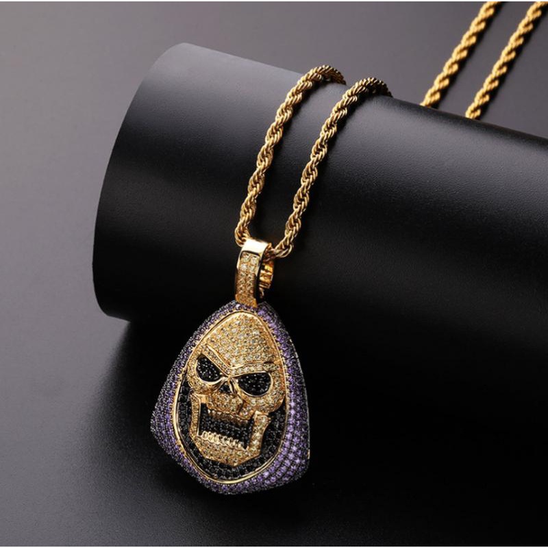Vòng cổ Mặt Đầu Lâu Đính Đá Thời Trang Cá Tính