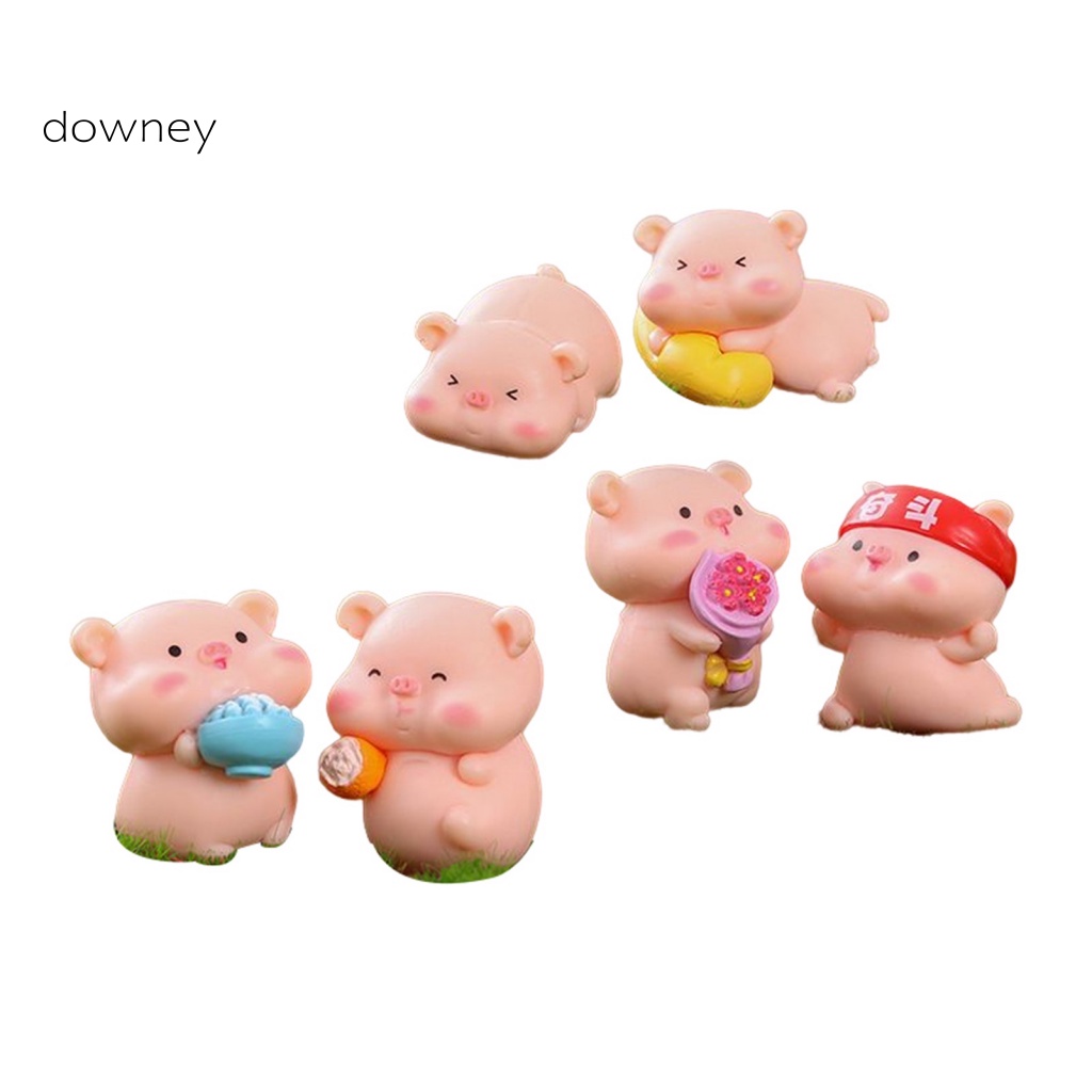 Set 6 Tượng Heo Con Mini Trang Trí Bắt Mắt