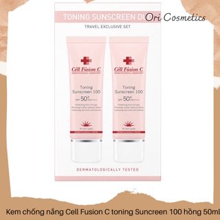 { CÓ SẴN AUTH+ BILL} Kem chống nắng Cell Fusion C toning Suncreen 100 hồng 50ml