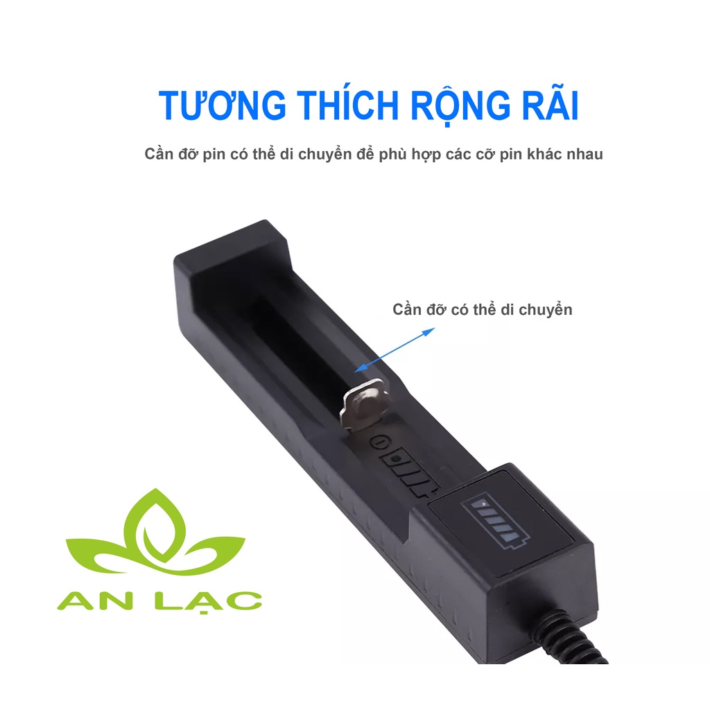 Bộ sạc pin li-ion chân USB 5V tương thích các loại pin 18650 ,21700, 22650,16340, AA ,AAA
