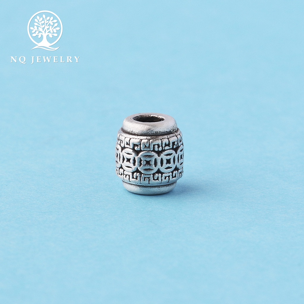 Charm bạc xỏ ngang họa tiết - NQ Jewelry
