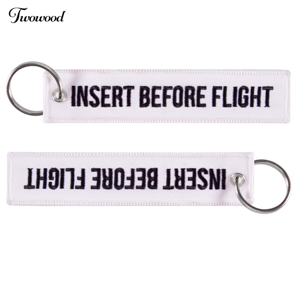 Móc Khóa Thêu Hình insert before flight Dễ Thương