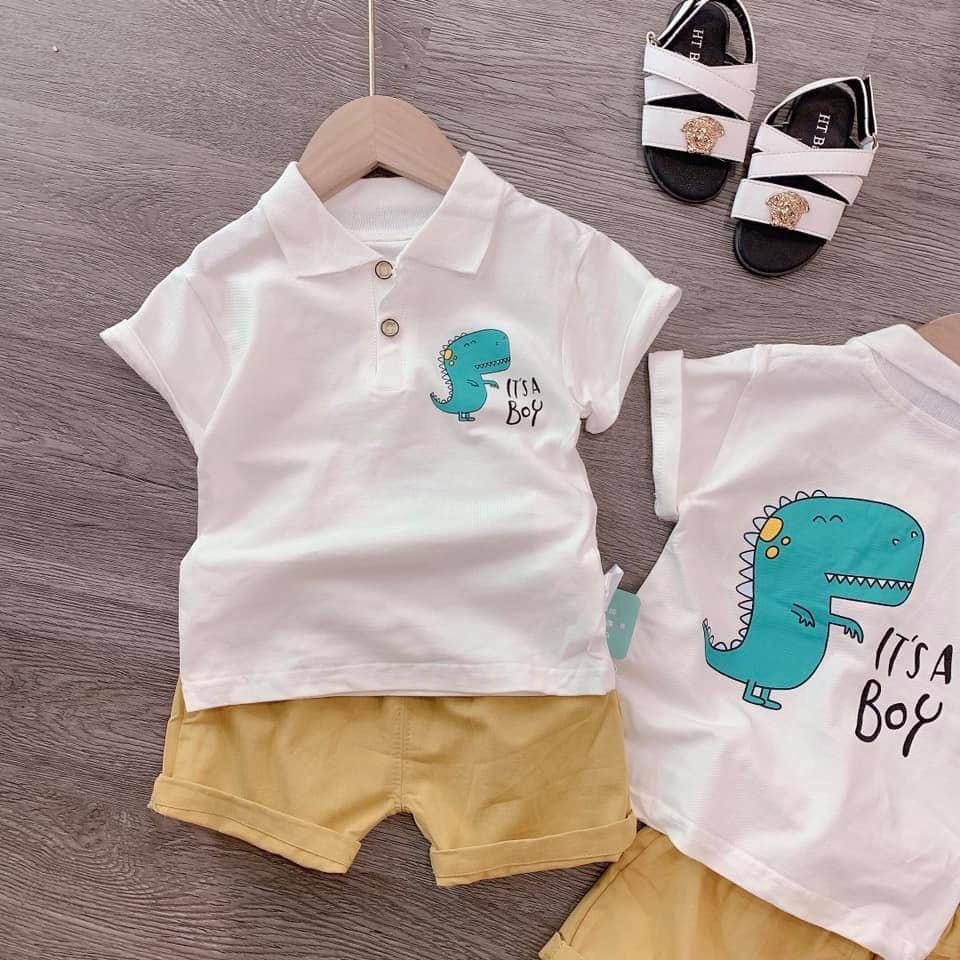 Bộ KL áo trắng cộc tay it's a boy cho bé