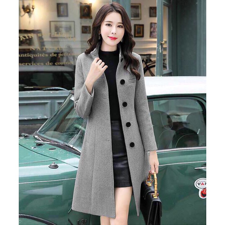 ÁO KHOÁC DẠ FROM DÀI PHỐI NÚT KÈM BELL QC430377VN