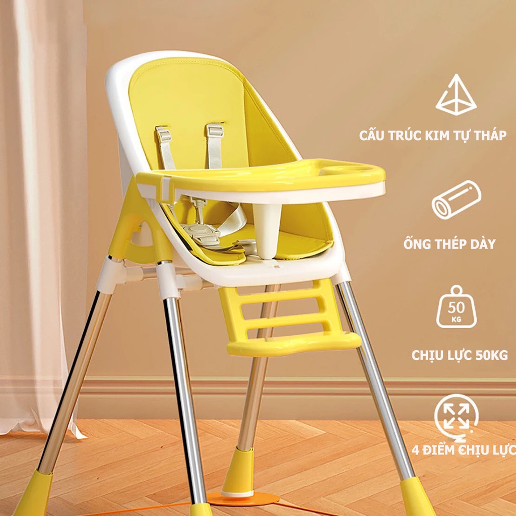 Ghế ăn dặm cho bé cao cấp Jokey V5 điều chỉnh độ cao tặng kèm đệm lót - Bảo hành 12 tháng