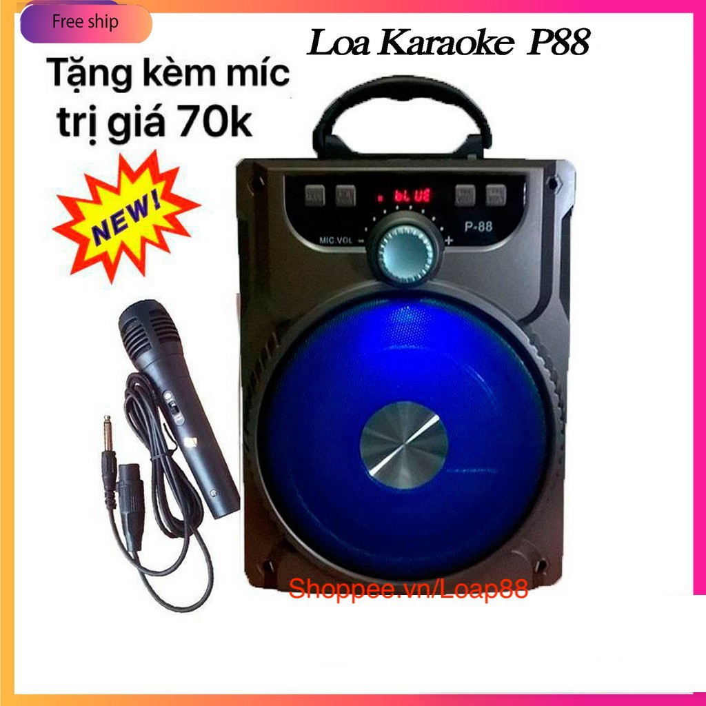 Loa Kéo Karaoke Bluetooth P88, P89 KIOMIC Âm Thanh Cực Đỉnh Pin Sạc Tiện Lợi - Tặng Micro Hát Cực Hay P-88