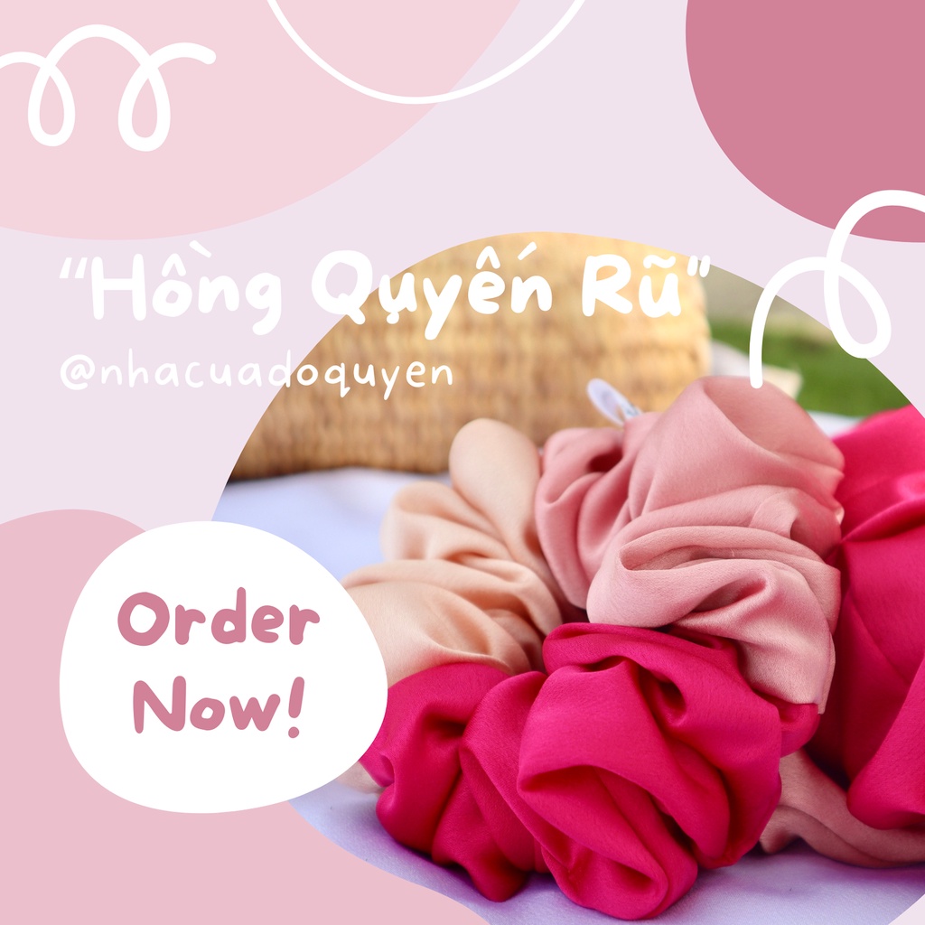 (MINI & BIGSIZE) SCRUNCHIES "Hồng Quyến Rũ”