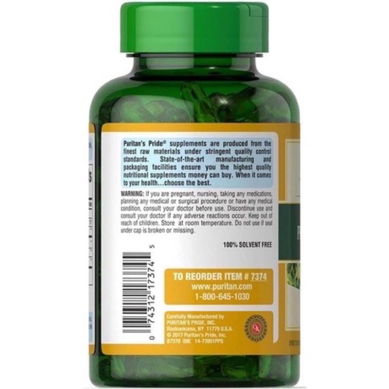 Tinh Dầu Hoa Anh Thảo Puritan’s Pride Evening Primrose Oil 1000mg Hộp 120 Viên [Mỹ]