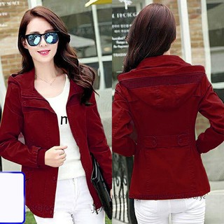 Áo Khoác Kaki Nữ Hàn Quốc Nhún Eo _ AK01