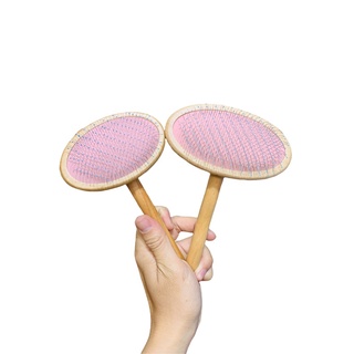 Lược chải gỡ lông rối chó mèo cán gỗ răng mềm BoBo