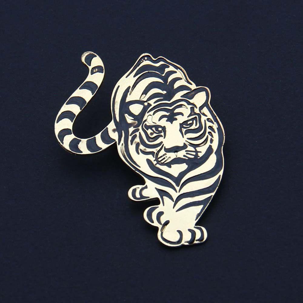 Ghim Cài Áo Hình Con Hổ|Trâm Cài Áo Kim Loại Tráng Men Màu Sắc Đơn Giản Sang Trọng Phong Cách Trung Hoa