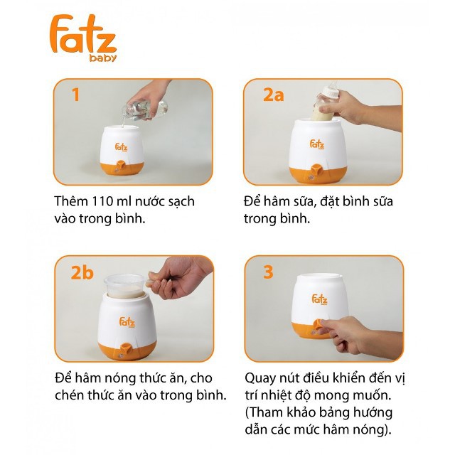 Máy hâm sữa và thức ăn siêu tốc 4 chức năng FATZ Fatzbaby FB3002SL - Mono 2