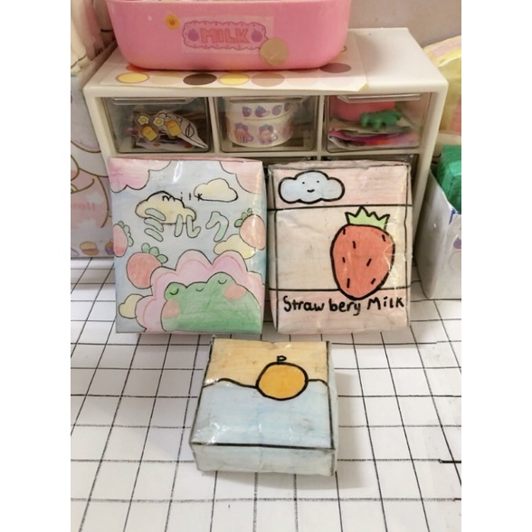 squishy giấy hộp sữa🥛🍓 (mô tả)