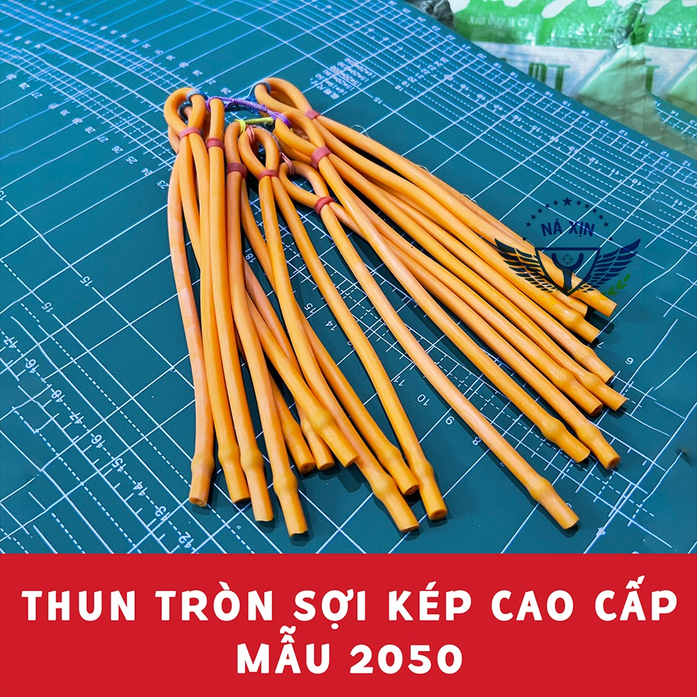 5 Dây Thun Tròn Bắn Cá Ná Cao Su, Mã 2050 - Loại 2 Dây Đôi Cao Cấp Kẹp Vào Nhau Tăng Lực Đẩy, Dây Chắc Chắn