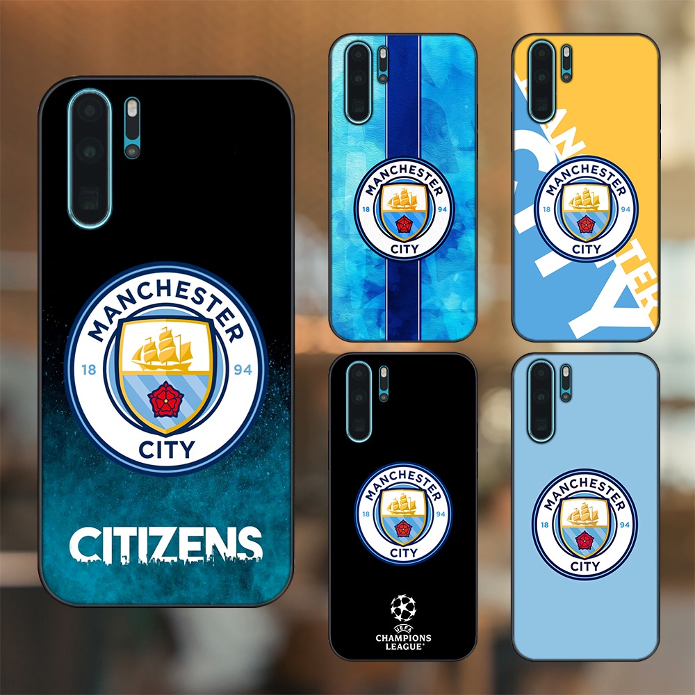 Ốp lưng Huawei P30 Pro viền đen in hình Manchester City MC