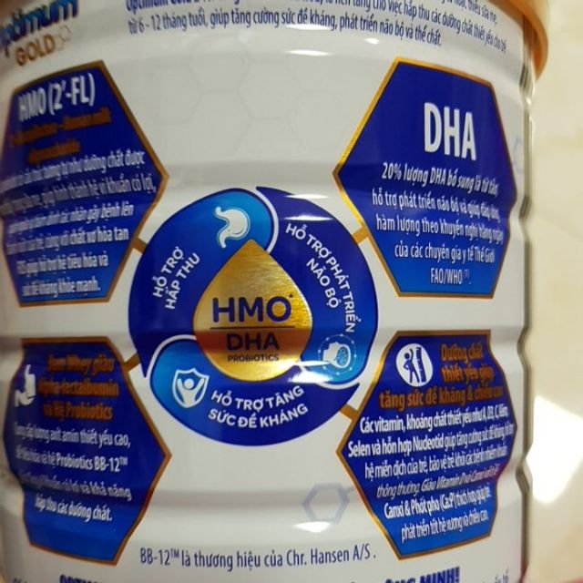 Sữa bộp vinamilk Optimum gold HMO số 2 800g mẫu mới (từ 6-12 tháng)