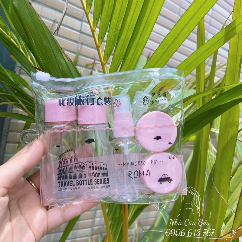 Bộ chiết mỹ phẩm 5 món vô cùng tiện lợi để đi chơi, đi du lịch