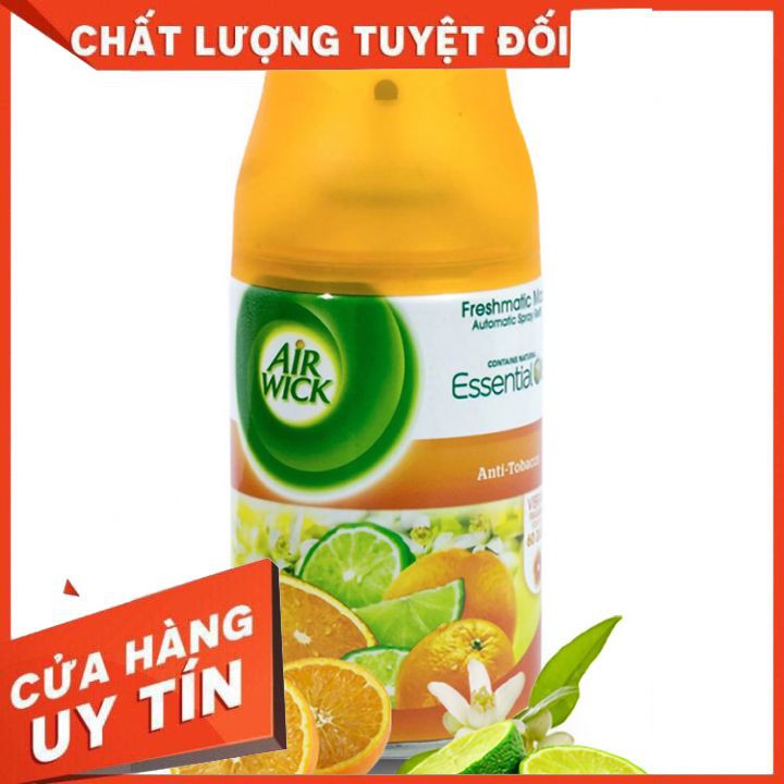 HOA CHANH,CAM TƯƠI,CHAI xịt tinh dầu thiên nhiên Air Wick Anti Tobacco 250ml,khử mùi,xông thơm phòng