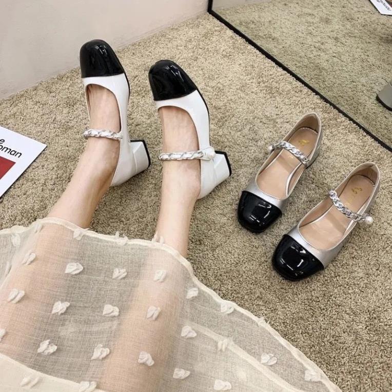 Giày miumiu quai xích đế 4p (sẵn) .