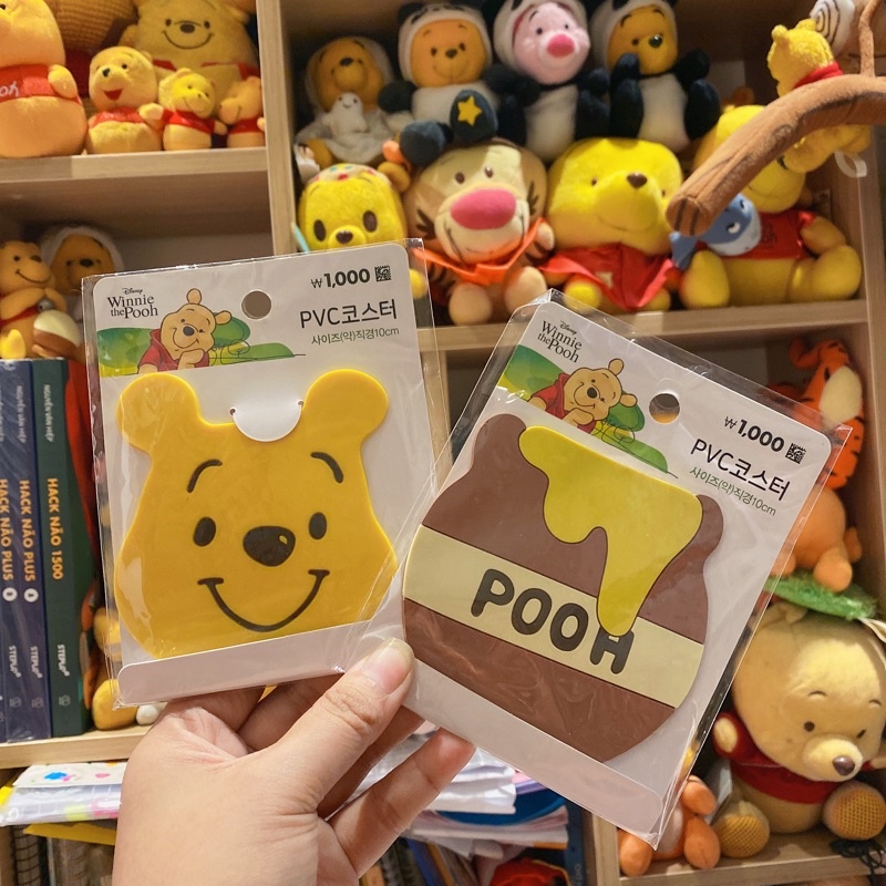 Lót ly bằng nhựa gấu Pooh